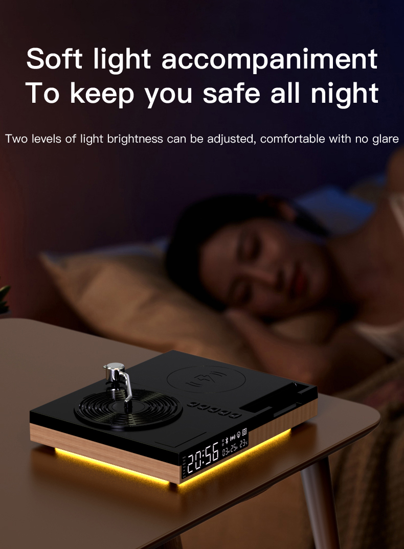 Retro classic phonograph player music digital display home portable multi-function Bluetooth speaker wireless charging