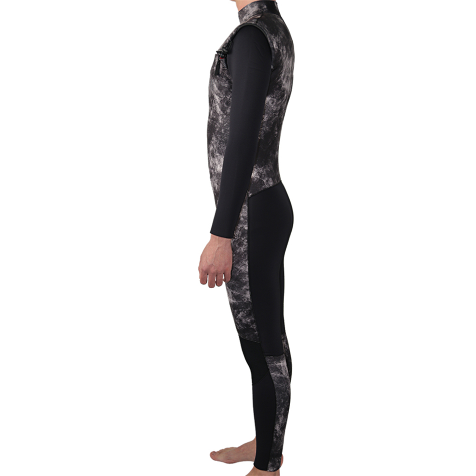 Seaskin 5/3mm Neopren ön fermuarlı fullsuit wetsuit erkekler