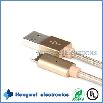 USB Inteligente Dados Carregados Trançado Respirando Luz LED Cabo USB para iPhone