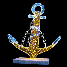 3D Lighted Anchor Sculpture Christmas Decorations