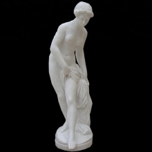 Hand carved nude woman and man marble sculpture