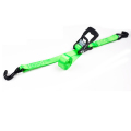 1.5 &quot;2000kgs 38mm Ratchet Fibbia in gomma Cargo Tiedown Cintura verde sferzante con ganci a doppia S da 1,5 pollici