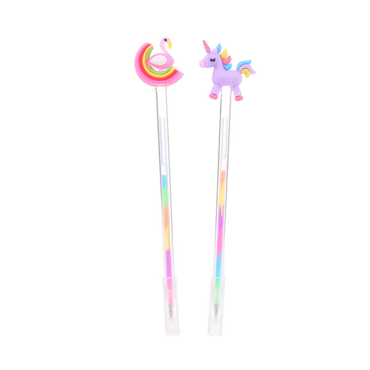 Creatieve regenboog neutraal 6 kleur pen diy highlighter pastel cartoon swan pony modellering markeerstift