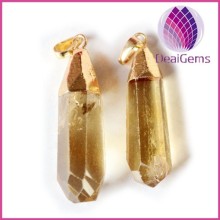 Hot sale natural druzy citrine point pendant 2015 wholesale