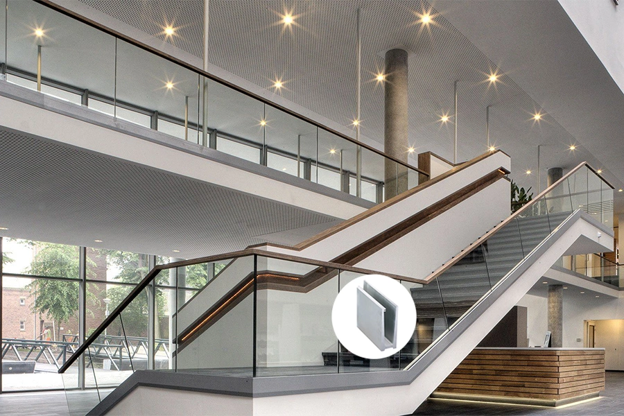 Rust-Proof Customized Fence Panel Modern Post Glass Balustrade Aluminum Glass Railing
