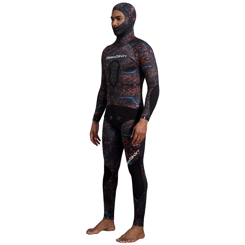 Seaskin Mens Camoflaged Hooded Spearfishing Wetsuits