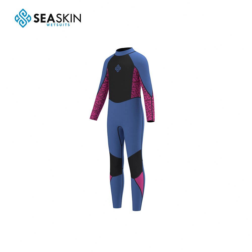 Seaskin Girls 3/2 Neoprene Back Zip Wetsuit for Water Sports