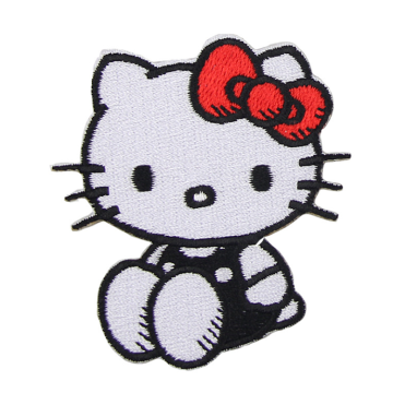 Hello Kitty geweven borduurwerk opstrijkbare patches