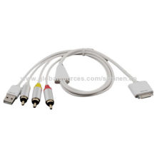 30-pin Dock Connector to Composite AV Cable with USB
