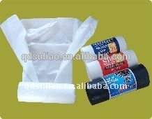 white LDPE folding type garbage bag on rolls