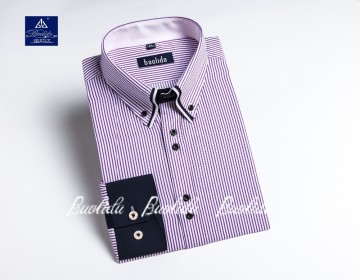 New Design Fashion Purple Stipe Formal Dress Shirts