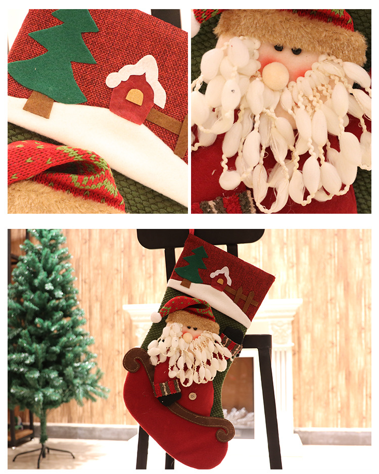 2021New Christmas Socks Gift Bag Christmas Tree Decoration Pendant Christmas Gift Supplies Claus Socks