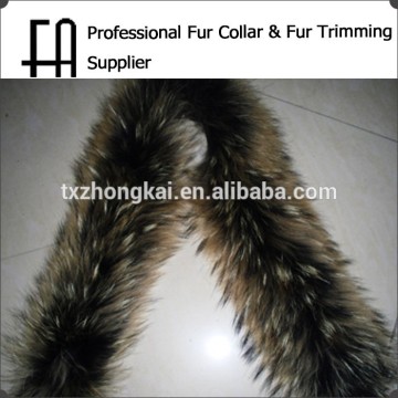 Factory direct wholesale raccoon fur trim/raccoon fur trim for hood/fur trim for hood