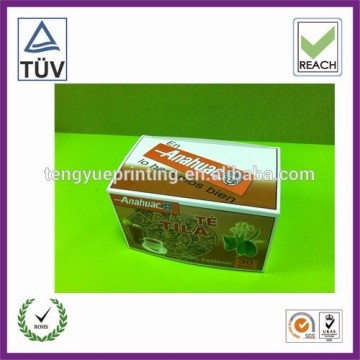 colorful tea packaging box/paper tea packaging box