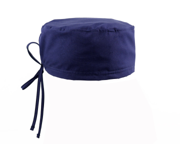 Customizable Surgical Cap with Terry Fabric Back and Adjustible Tie, Navy Scrub Hat