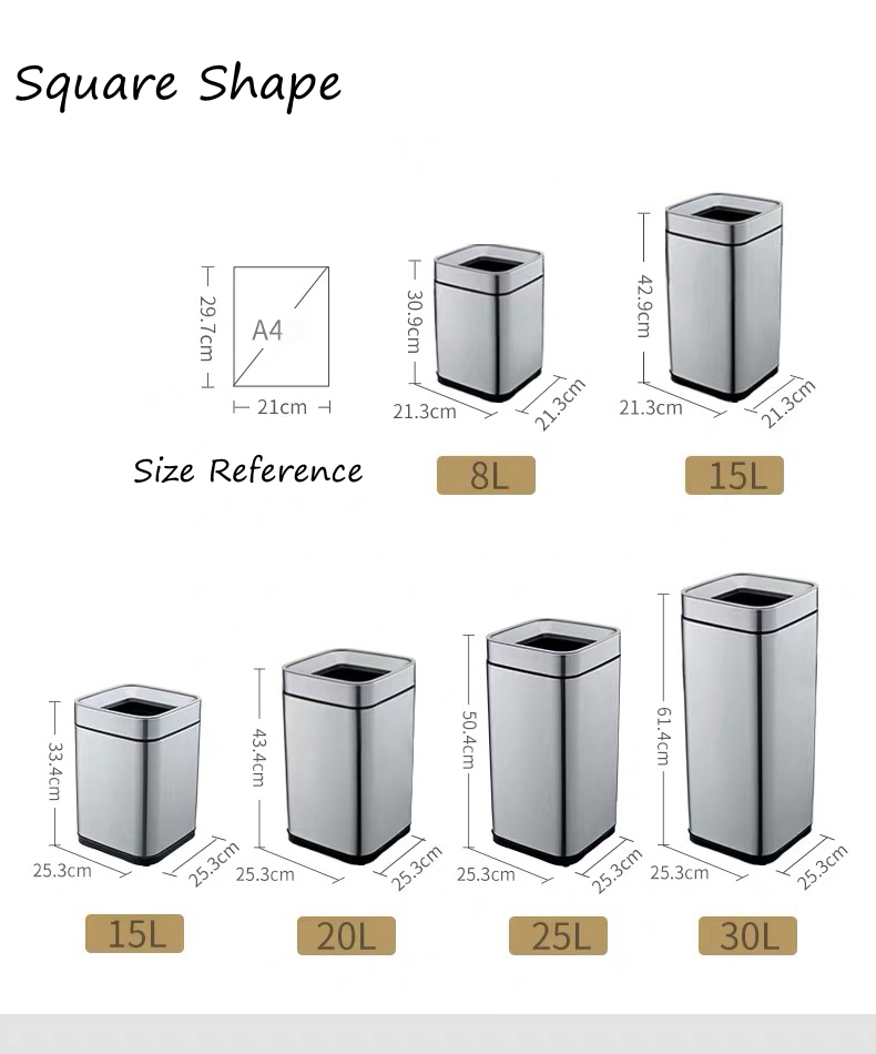 Square Metal Garbage Can