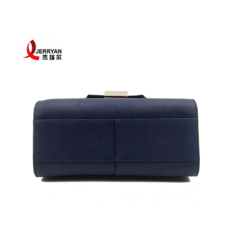 Genuine Leather Blue Tote Bag Sets Organizer