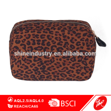 Durable Leopard Print PU Boxy Dopp Kit