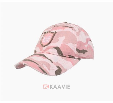 washed worn-out patch military camo baseball cap