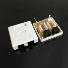 Dual Port Cat6 Wall-Mounted Plastic Surface Mount Outlet Box