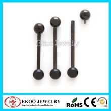 Black Titanium Internally Threaded Tongue Barbell