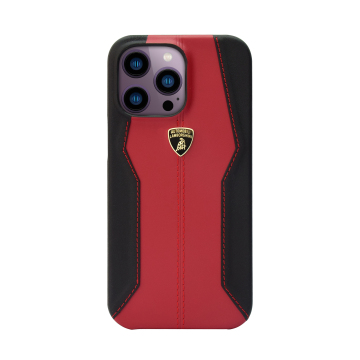 Official Licensed Lamborghini Huracan D1 Red Leather iPhone 14 Pro Max Case