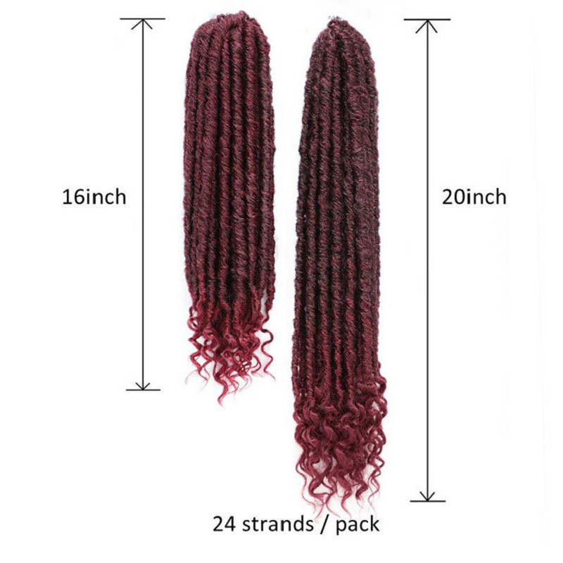 Crochet Hair Faux Locs Curly Ends Goddess Faux Locs Braids Synthetic Hair Extension