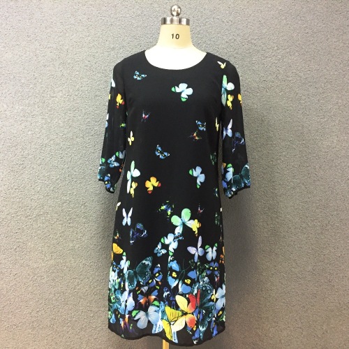 Women's polyester butterfly digital printed dress