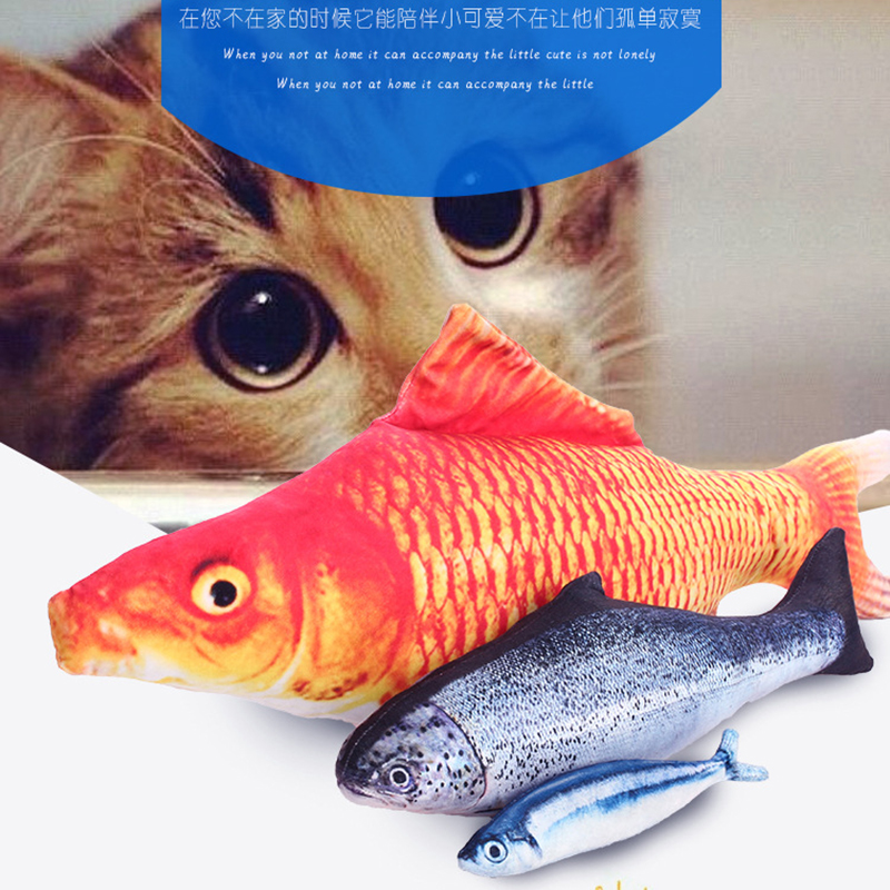 Catnip Cat Fish Toy Fish Plush Interactive Cat Toy Chew Pillow Pet Electric Cat Toy