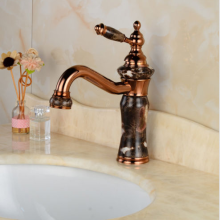 Rose golden one handle basin mixer tap for sink bathroom