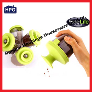 6pcs eco-friendly rotatable plastic spice rack
