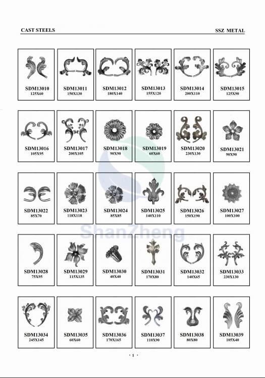 Cast Iron Leaves cast Iron Flowers for Decorative Wrought iron gate Window railing Ornaments Cast Steel Leaves Ornaments