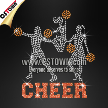 Cheer team shining hotfix rhinestone custom designing service