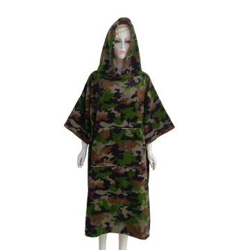 Cotton camouflage print adult surf beach poncho towels