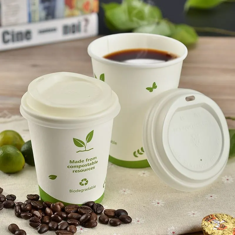 Custom Biodegradable Compostable PLA Film Hot Drink Paper Cup