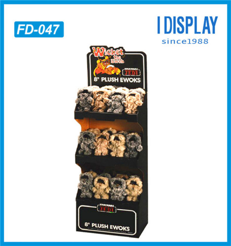 custom cardboard plush toys display toy store display stand