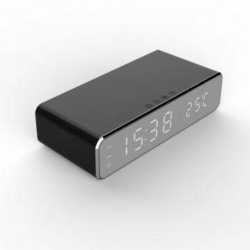 Qi Wireless Charger Alarm Clock with USB Phone Charging