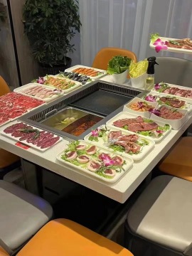 Hot pot barbecue table