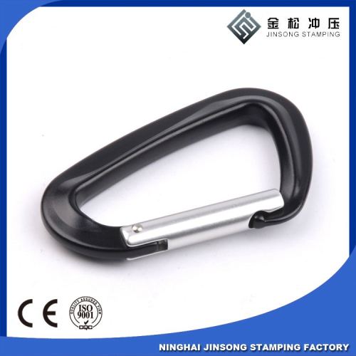 Aluminum spring black carabiner hook