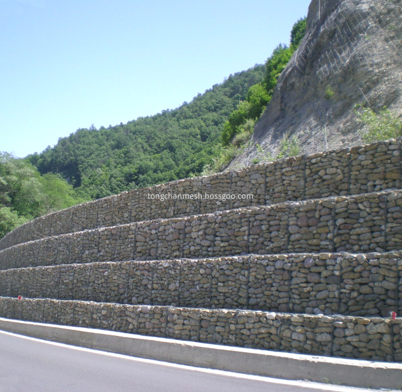 Panier à mailles hexagonal enduit de Gabion