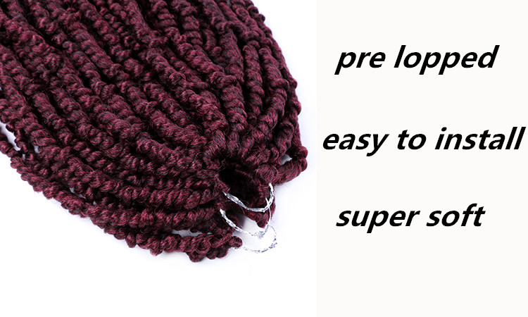 Wholesale Pretwisted Passion Twist Crochet Hair Extension Jumbo Braiding Synthetic Crochet Hair Pre Looped