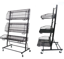 Supermarket Magazine Display Rack With Wheels