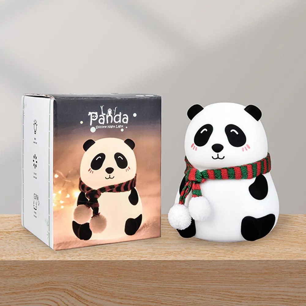 Silicone Panda Night Light with Touch Activation for Home Adorable Bedside Light