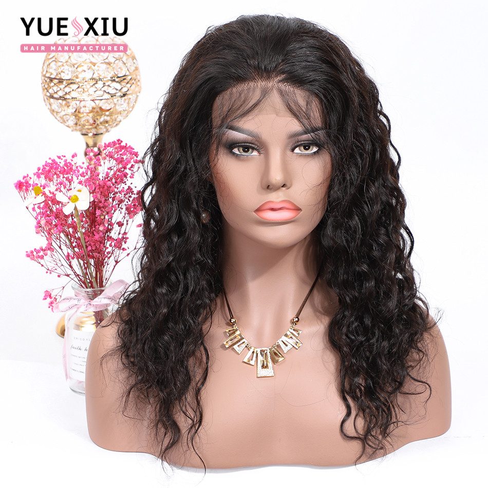 13*4 Lace Front Wig With Baby Hair Brazilian Virgin Human Hair Wigs With Bangs Water Wave