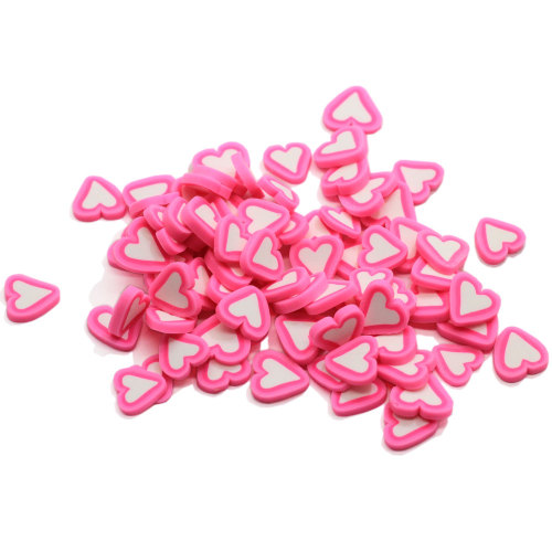 Hottest 500g Pink White Heart Love Polymer Clay Slice Nail Diy Art Decor Slime Filler Accessories Jewelry Ornament Shop