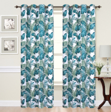 100% Polyester Linenlook Blackout Printed Curtains Panel