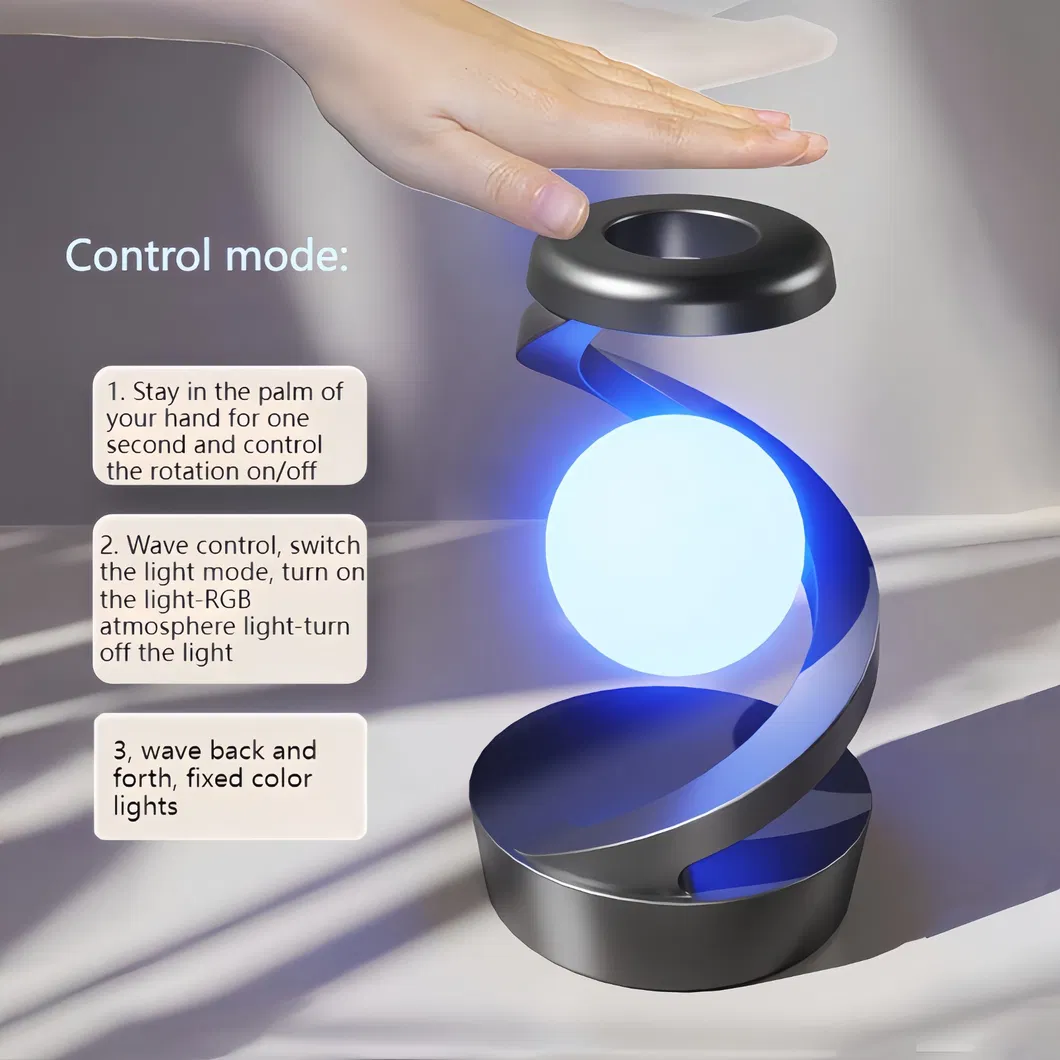 Color-Changing LED Moon Table Lamp with Wireless Charging Feature