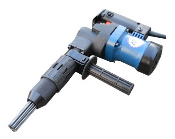 Pneumatic jet rock breaker chisel