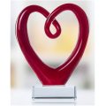 5'' Tall Art Glass Heart Sculpture Centerpiece