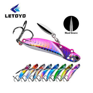 LETOYO 5g-20g Metal Hard Fishing Baits with Hooks - Sinking Vib Jigging Baits & Lures